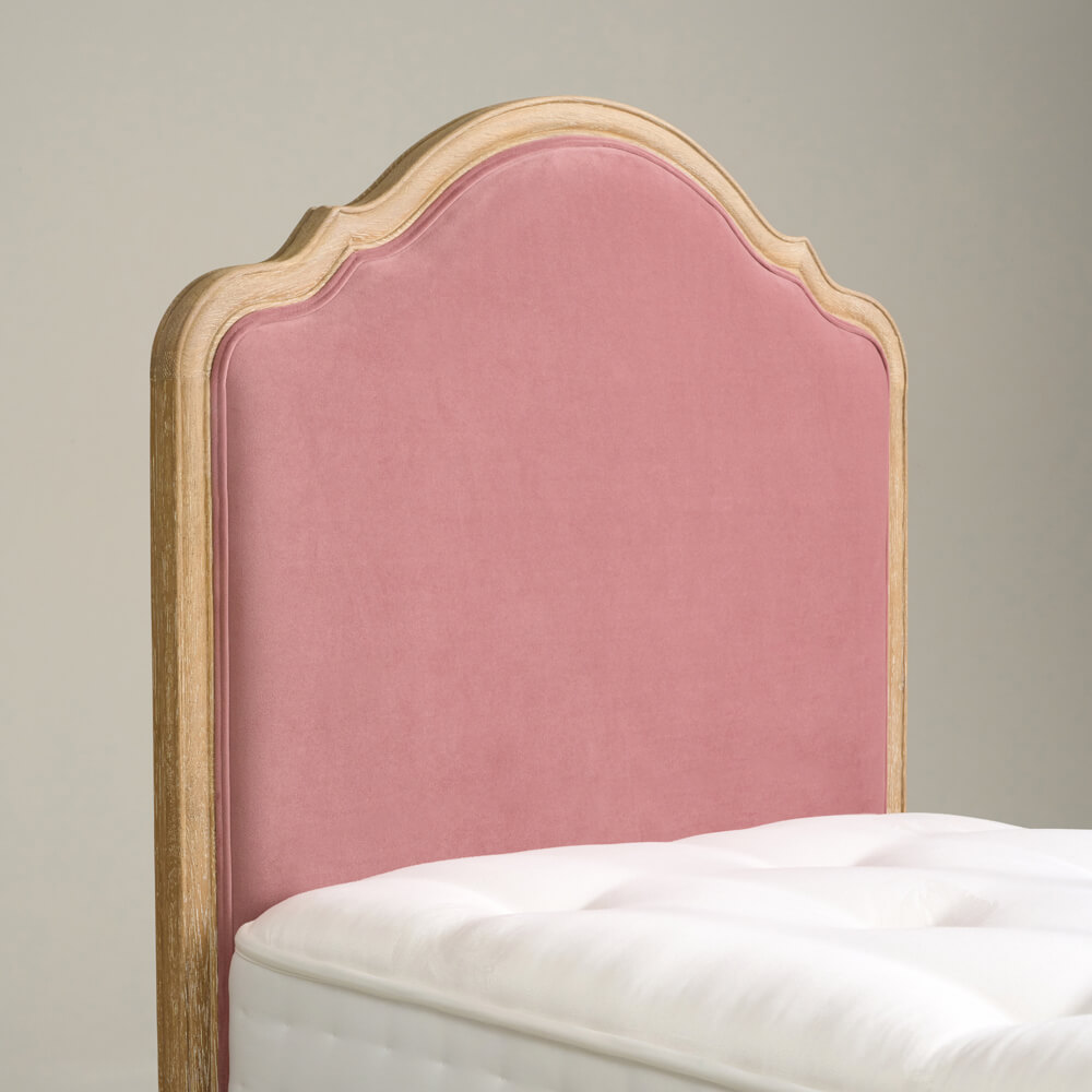 Sienna Beau Velvet Bed, Weathered Oak / Pink, Single